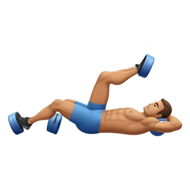 buff guy lying lats down on foam-roller sticker