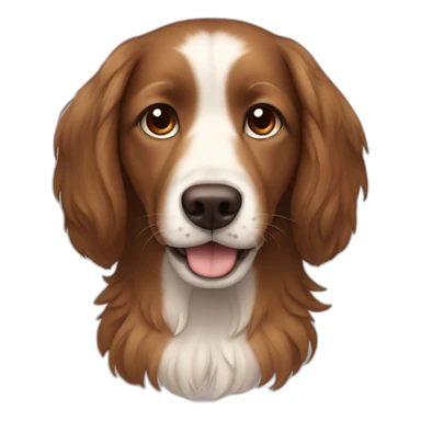 dog with mid-long hair brown mid size and different shades of brown hair no white hear sticker