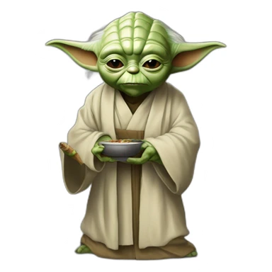 :maître Yoda qui fume un cigard : sticker