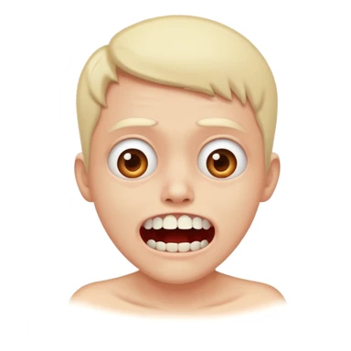 Teeth chattering scared sticker