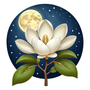 a magnolia under the moon sticker