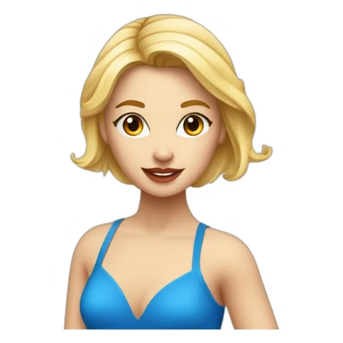 Danseuse de contemporain blonde aux yeux bleu avec un justaucorps rouge sticker