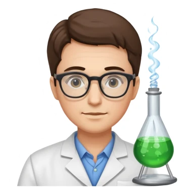 a scientist wearing glasses sticker