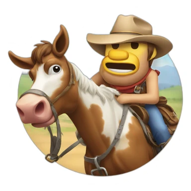 Cow-boys chevauche fusée sticker