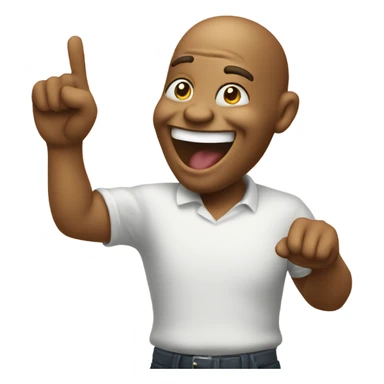 laughing emoji with a pointing finger sticker