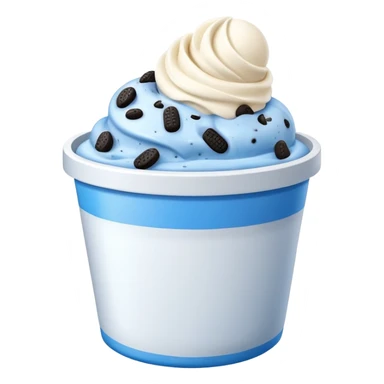 Blue cookies and cream ice cream in a bucket sticker