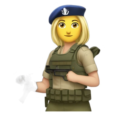 Marine Le pen with a an ak47 sticker