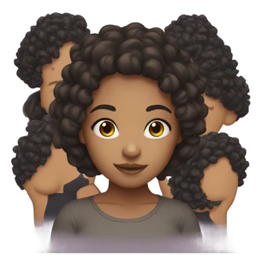 mixed girl with dark curly hair  sticker