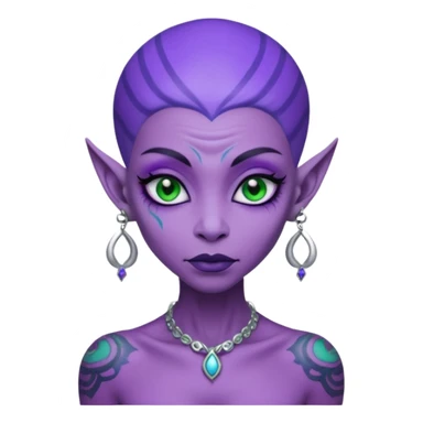 lady alien with tattoo sticker