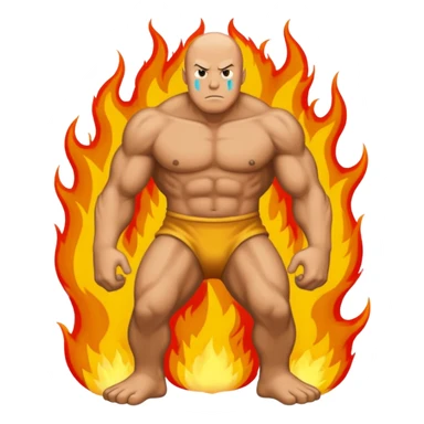 A biant big foot on fire with saitama sticker