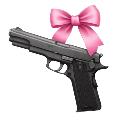 Gun with a pink bow sticker