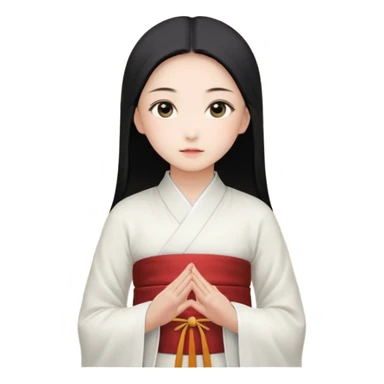 3D emoji卡通风格形象，年轻女孩，黑棕色长发+平刘海，方形黑框眼镜 sticker