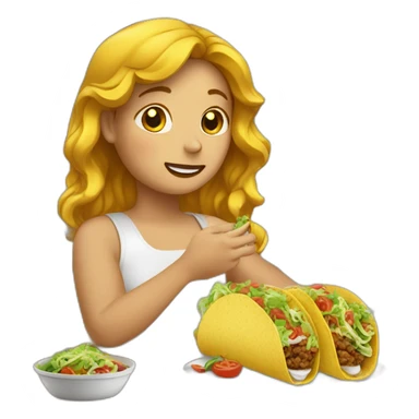 Fille grosse qui mange un tacos sticker