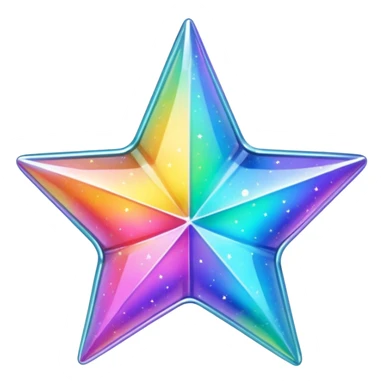 vibrant holographic rainbow y2k aesthetic hollow glass star sticker