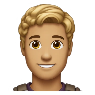 25-year-old light skin tanned mail with dark brown hair and dark brown eyes with a more square face smiling pleasantly sticker