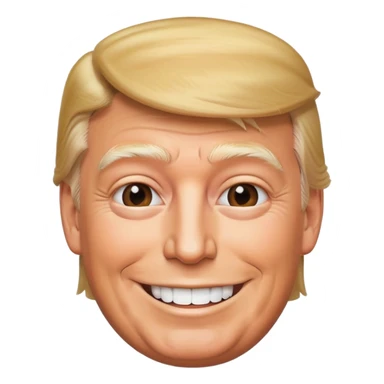 Donald trump in the style of apple emoji sticker