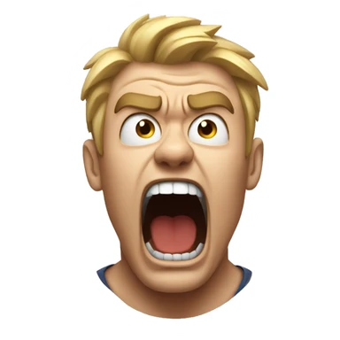 screaming in rage with nerves sticker