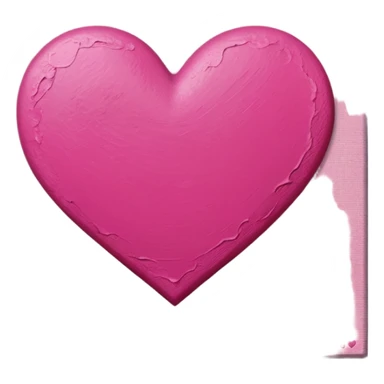 pink heart on canvas paint  sticker