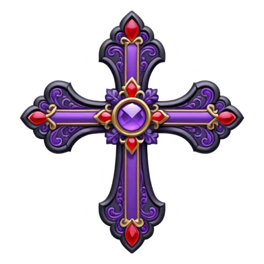 Gothic black and red and purple cross sticker