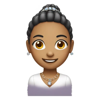 smiling girl with jewelry ball sticker