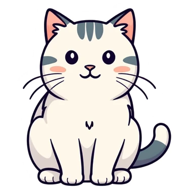 a cat with very short legs and so fluffy sticker