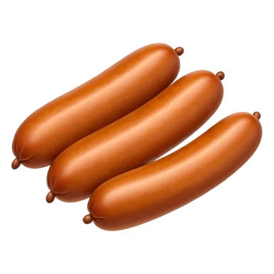 Three linked sausages.
Apple emoji style sticker