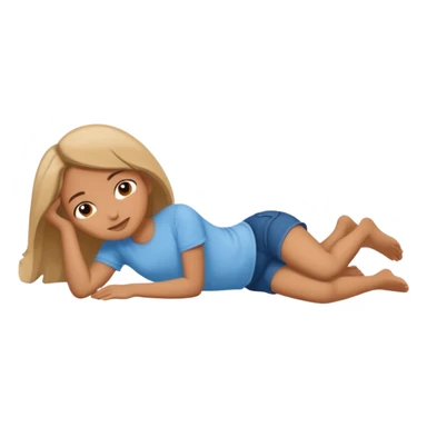 person lying down flat on the ground, simple and clear sticker