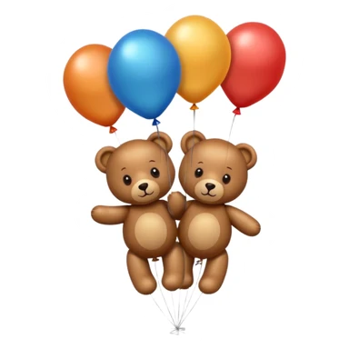 brown Satine bears in balloons  sticker