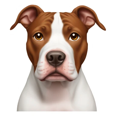 Female red nose pitbull with white face and brown patch over one eye sticker