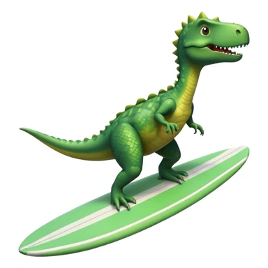 dinosaur riding a surf board sticker