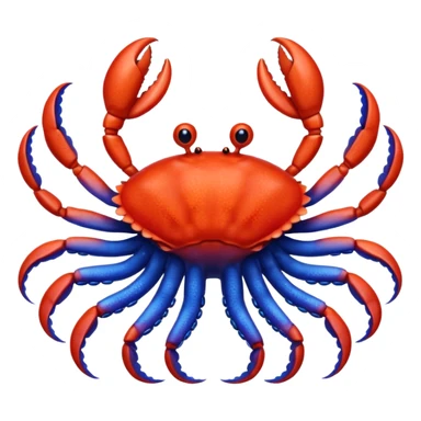 a red crab with two claws and a blue octopus are friends sticker