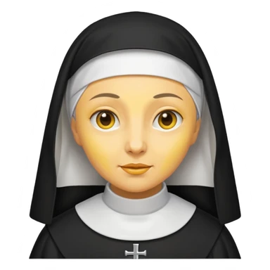 Nun with yellow skin sticker