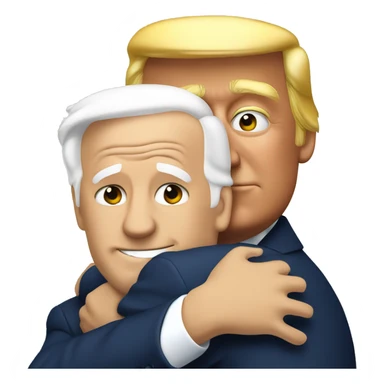 Trump hugging biden sticker