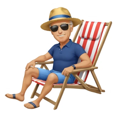 joe Biden laying in chair  on beach sticker