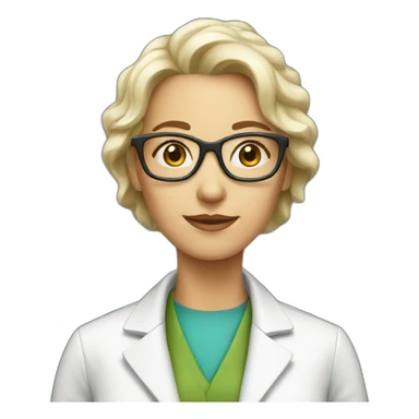 White Scientist woman  sticker