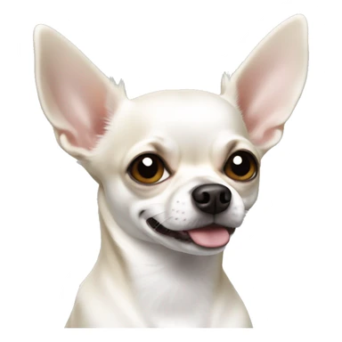 A white dear head Chihuahua dog, with black eyes sticker