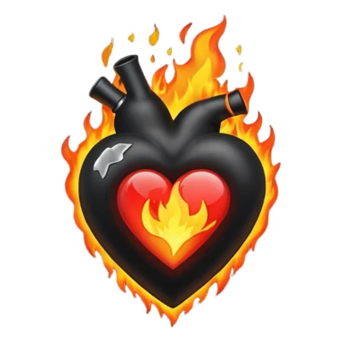 A black love hurt in black fire sticker
