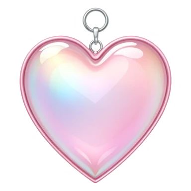 Iridescent pastel pink heart-shaped rosy pearly suncatcher  sticker