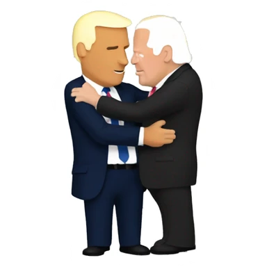 Joe biden and trump hugging sticker