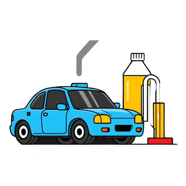 car oil being changed sticker