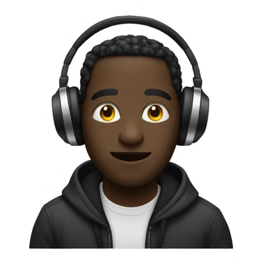 person black listening to music with wink sticker