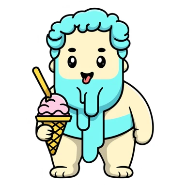 Zeus eating ice cream sticker