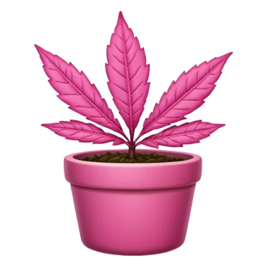 Pink pot leaf sticker