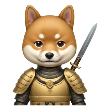 dog japan ancient samurai with small knife sticker