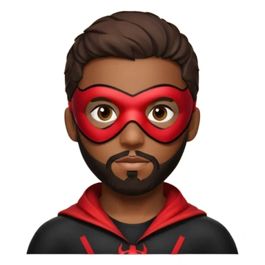 Miles Morales with beard, eye mask, low fade sticker