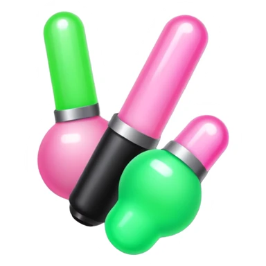 PINKGREEN k-pop retro sticker, black and pink and white and green light stick, iconic sticker