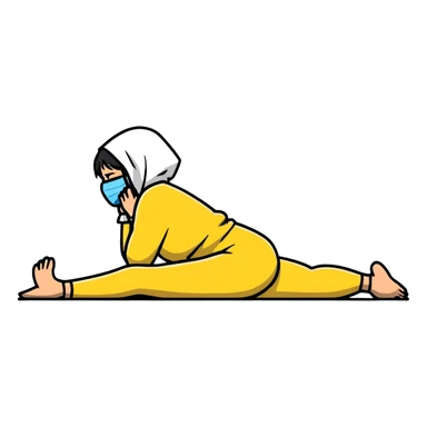 woman sitting on floor in profile view crying with face covered by arms sticker