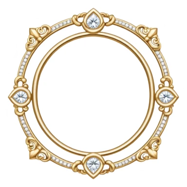 Delicate photo frame made with diamond rings in the design 
 sticker