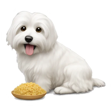 Coton de tulear eating  sticker