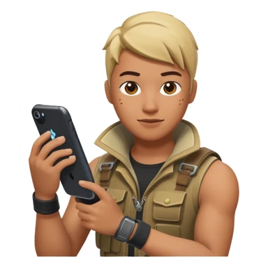 Make a person playing fortnite with clix sticker